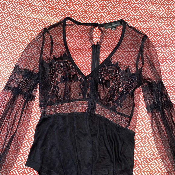Black sexy sheer/lace bodysuit - Picture 2 of 8